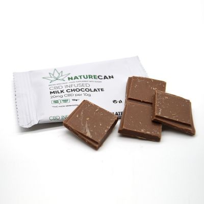 Chocolat au lait CBD 200mg Pack de 10 Naturecan
