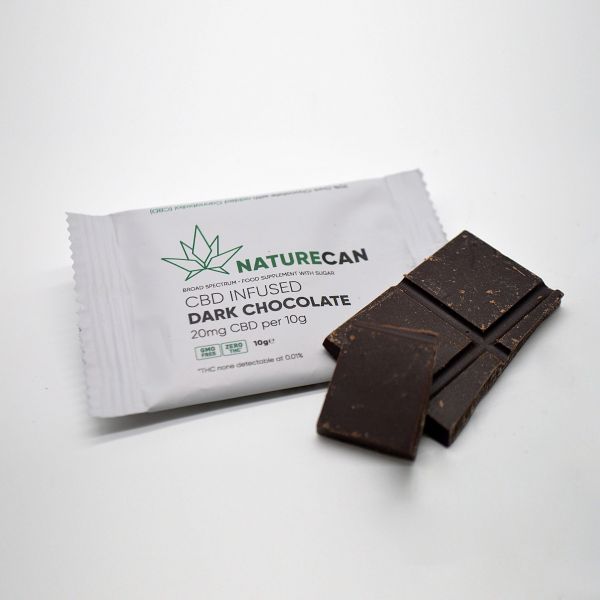 Chocolat noir CBD 200mg Pack de 10 Naturecan