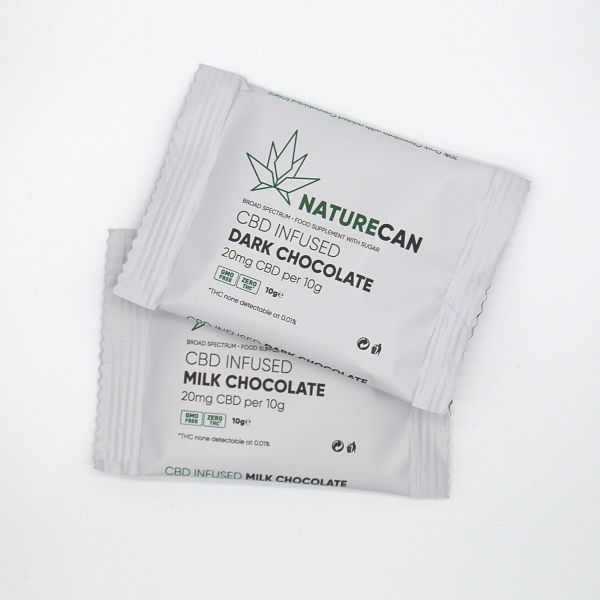 Chocolat noir CBD 200mg Pack de 10 Naturecan