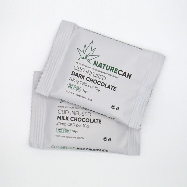 Chocolat au lait CBD 200mg Pack de 10 Naturecan