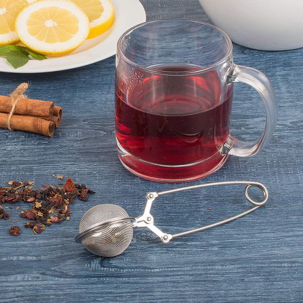 Filtre thé réutilisable en acier inox pince à thé tisane